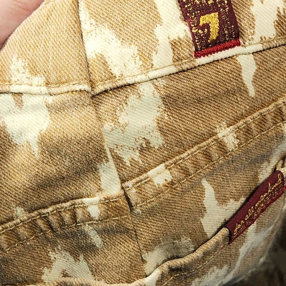 7 for all mankind Anthropologie Tan White Cropped Skinny 5 Pocket Jeans Siz3 27 - Picture 9 of 16